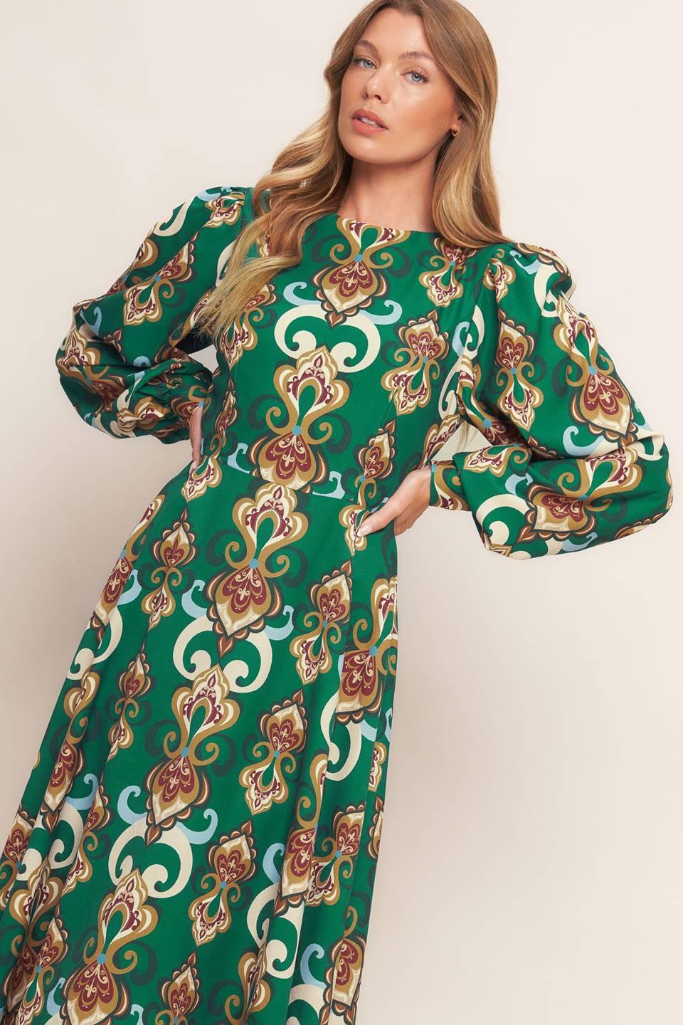 MODERN RETRO BLOOM WOVEN MIDI DRESS - Glamourous Grace