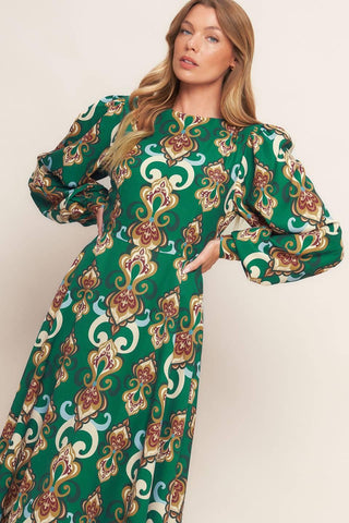 MODERN RETRO BLOOM WOVEN MIDI DRESS - Glamourous Grace