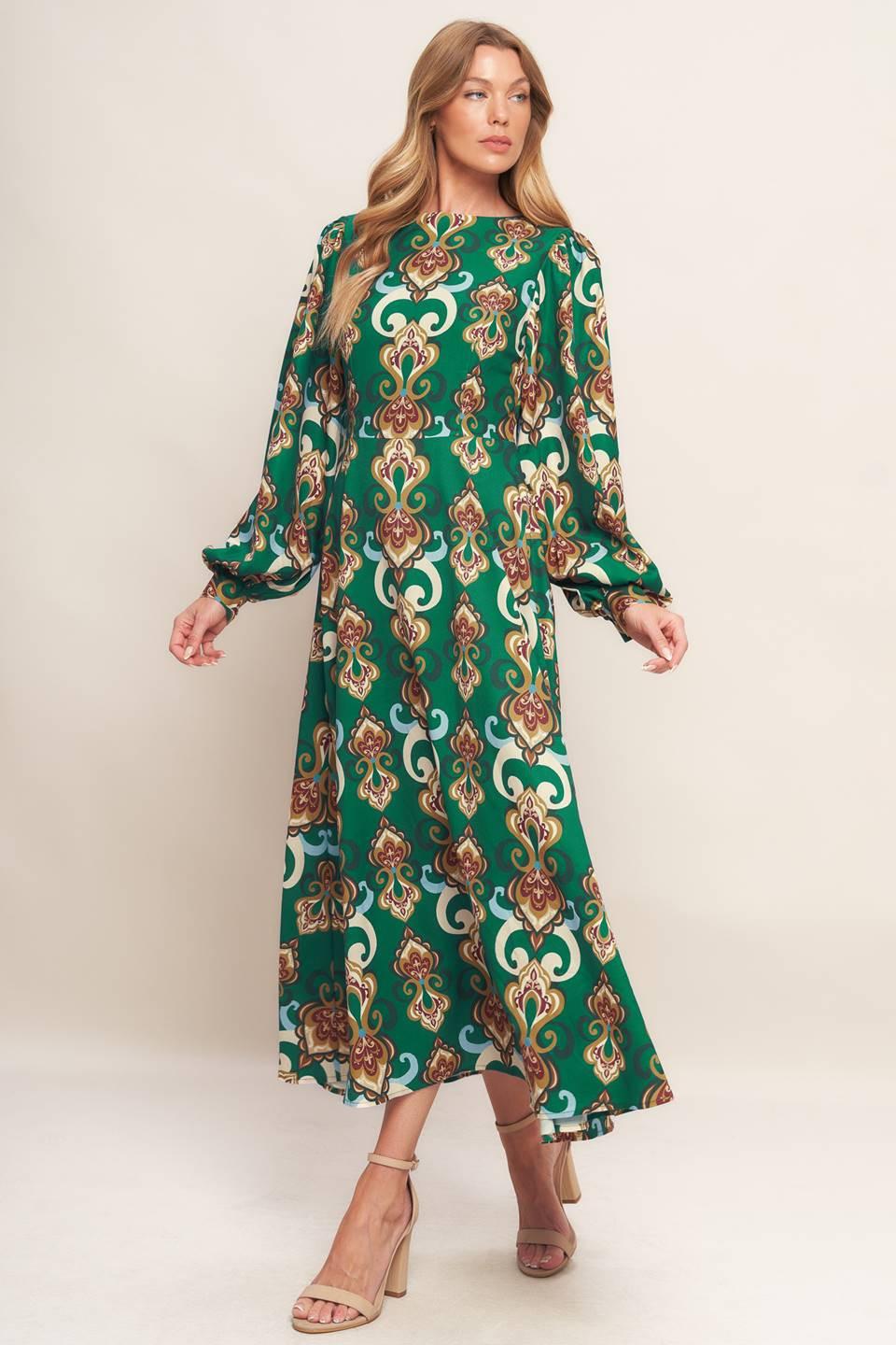 MODERN RETRO BLOOM WOVEN MIDI DRESS - Glamourous Grace