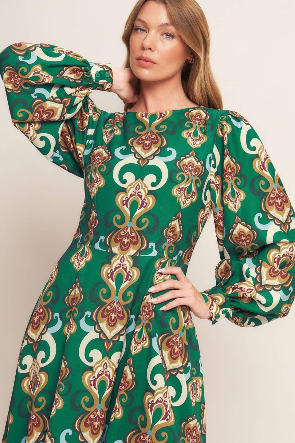 MODERN RETRO BLOOM WOVEN MIDI DRESS - Glamourous Grace