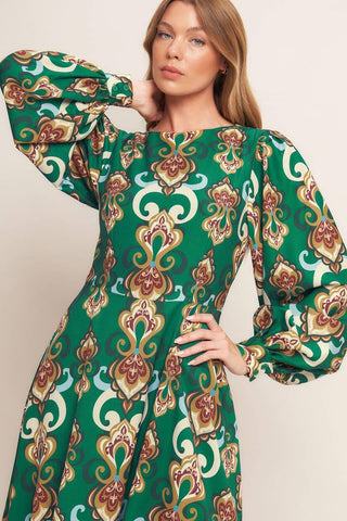 MODERN RETRO BLOOM WOVEN MIDI DRESS - Glamourous Grace