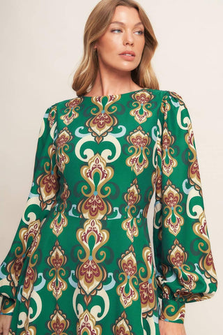 MODERN RETRO BLOOM WOVEN MIDI DRESS - Glamourous Grace
