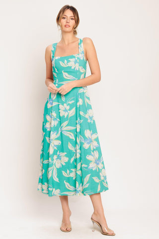 AQUA DAYDREAM WOVEN MIDI DRESS - Glamourous Grace