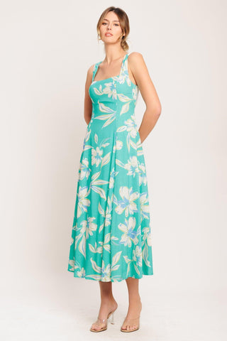 AQUA DAYDREAM WOVEN MIDI DRESS - Glamourous Grace