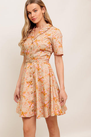 PEACH BLOSSOM WOVEN MINI DRESS - Glamourous Grace