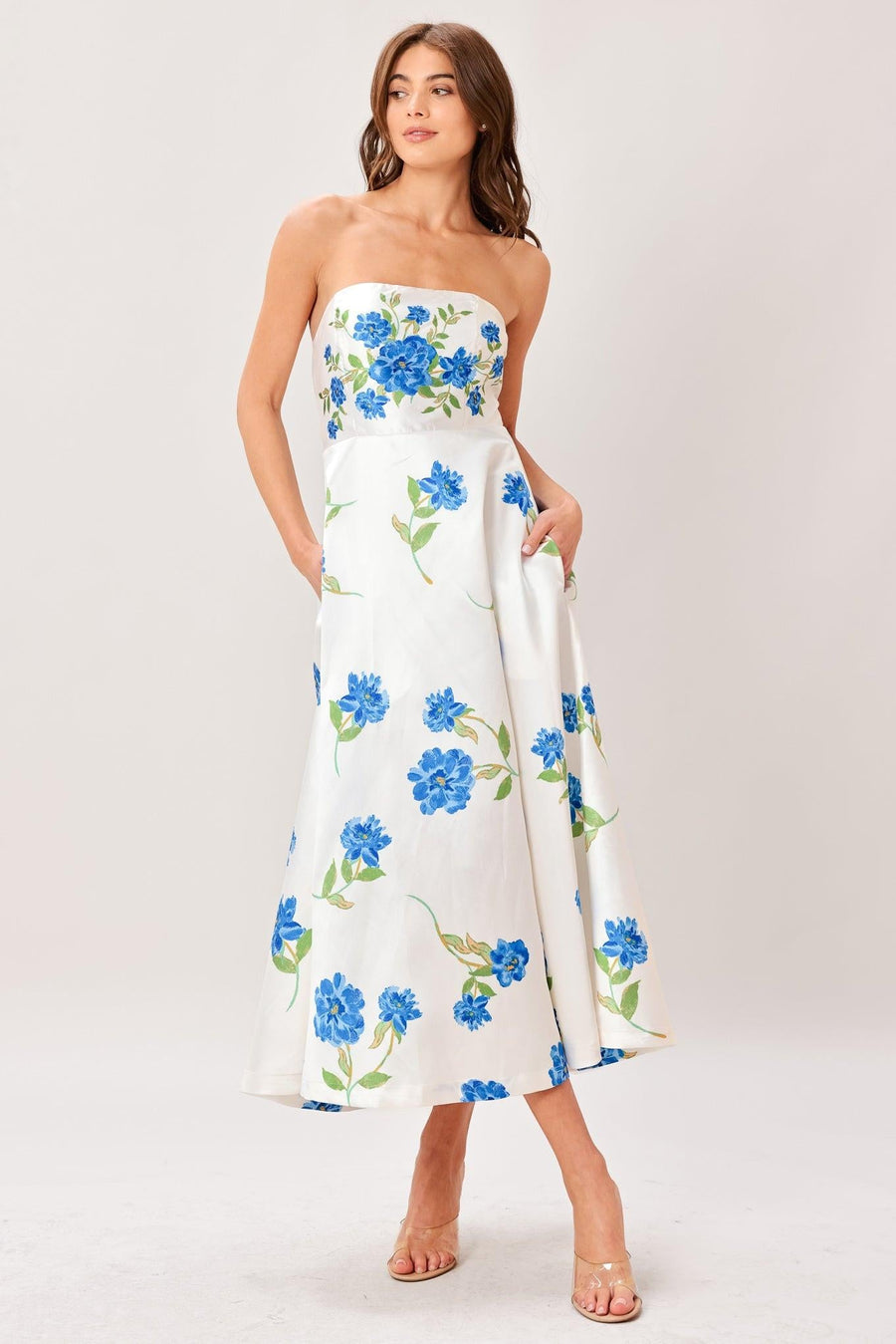 GARDEN MUSE WOVEN MIDI DRESS - Glamourous Grace