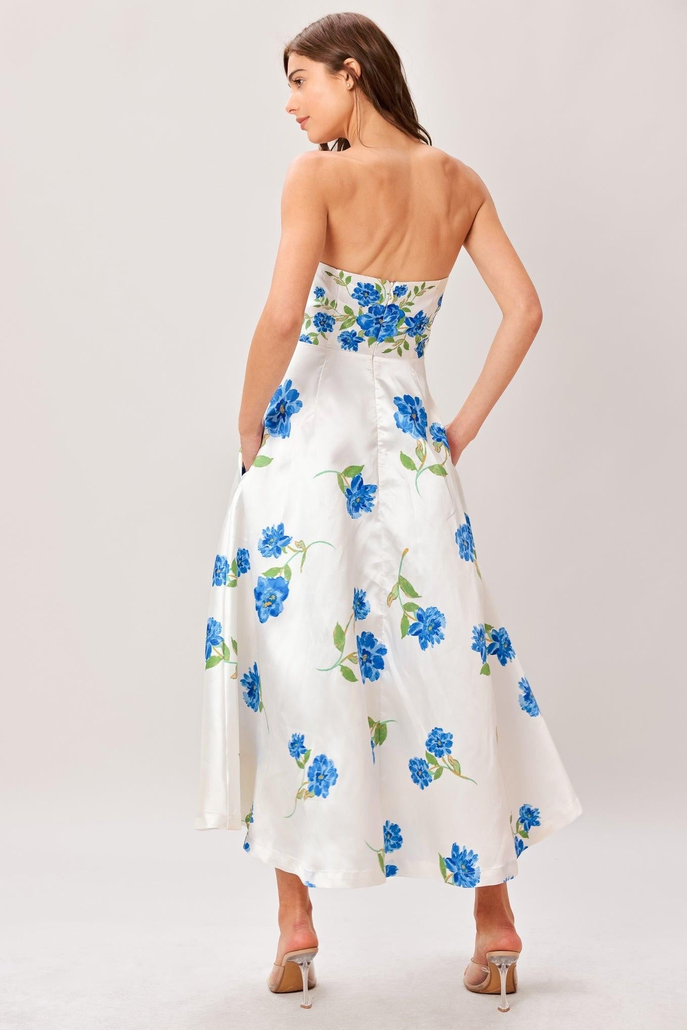 GARDEN MUSE WOVEN MIDI DRESS - Glamourous Grace LLC