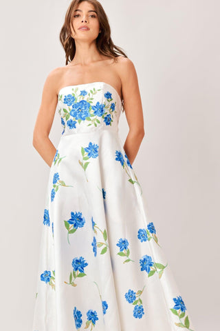 GARDEN MUSE WOVEN MIDI DRESS - Glamourous Grace LLC