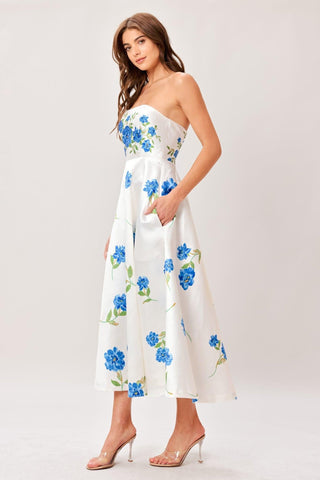 GARDEN MUSE WOVEN MIDI DRESS - Glamourous Grace LLC