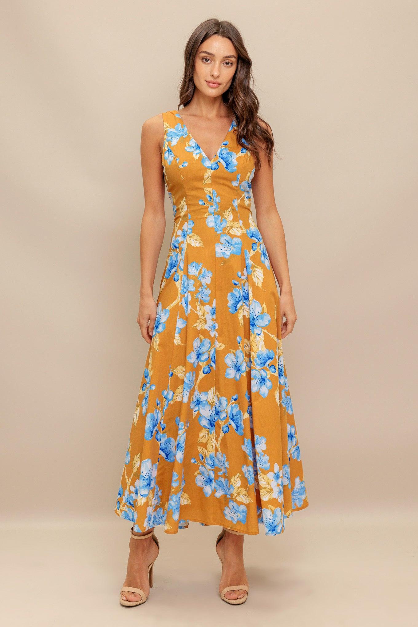 SKYBLOSSOM RUSH WOVEN MIDI DRESS - Glamourous Grace