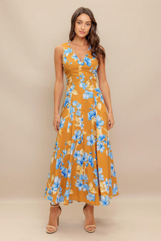 SKYBLOSSOM RUSH WOVEN MIDI DRESS - Glamourous Grace