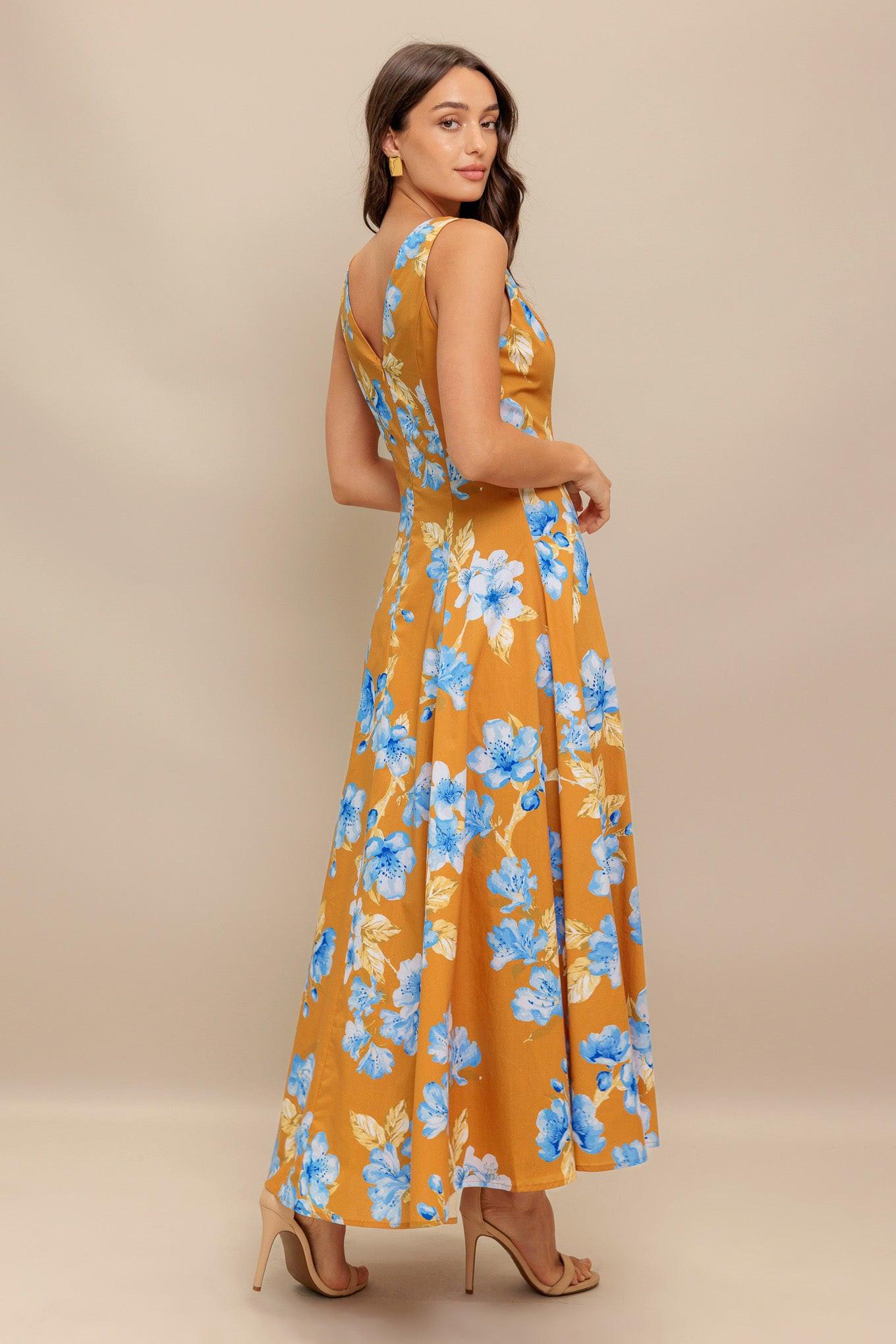 SKYBLOSSOM RUSH WOVEN MIDI DRESS - Glamourous Grace