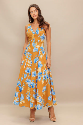 SKYBLOSSOM RUSH WOVEN MIDI DRESS - Glamourous Grace