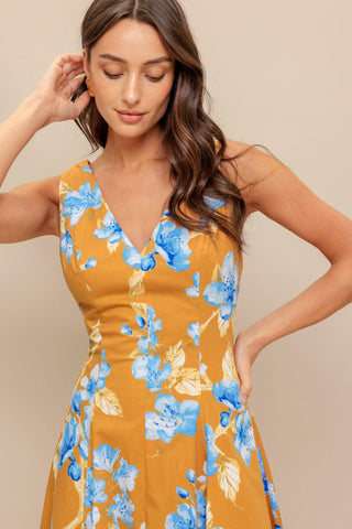 SKYBLOSSOM RUSH WOVEN MIDI DRESS - Glamourous Grace