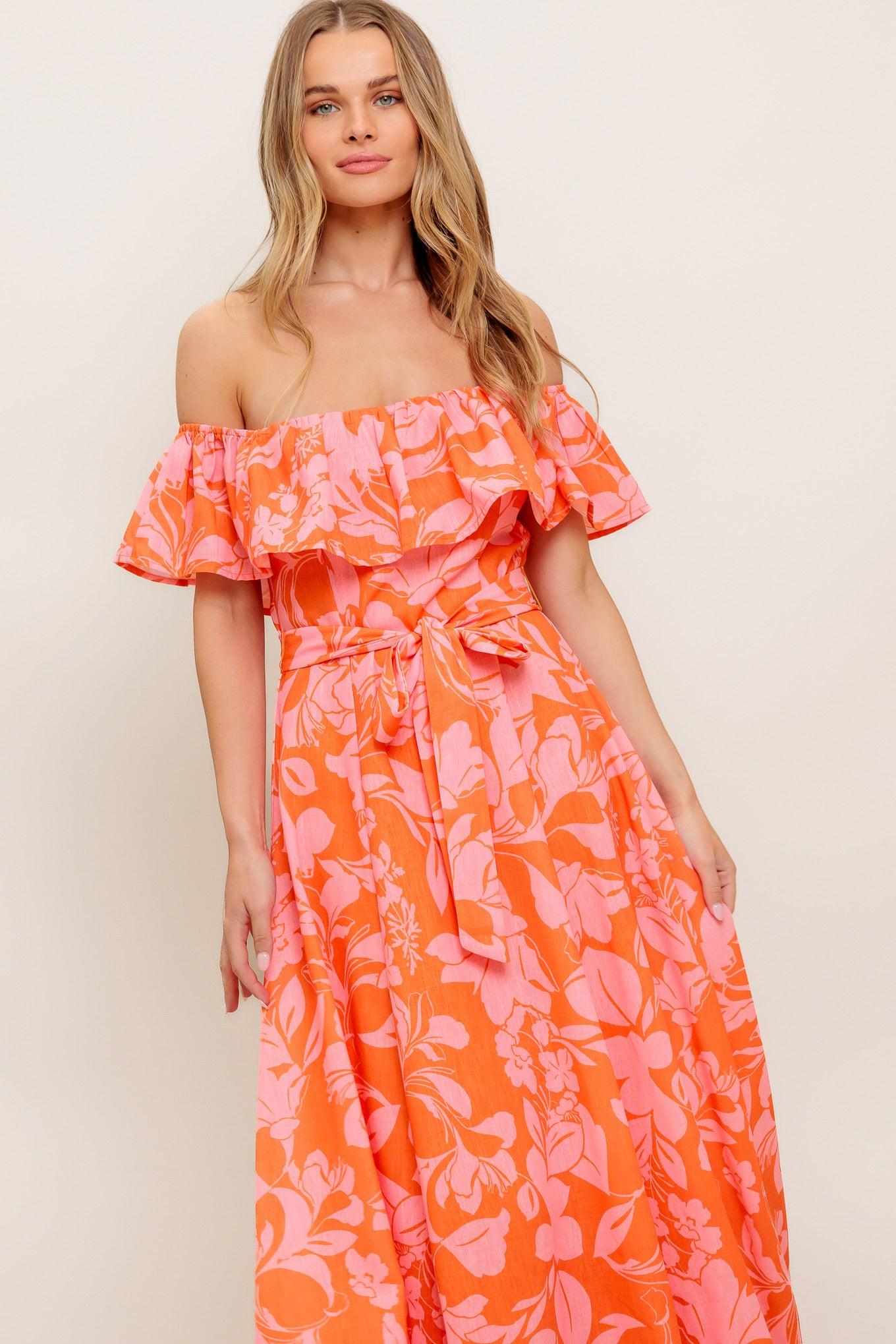 CITRUS GARDEN WOVEN MIDI DRESS - Glamourous Grace