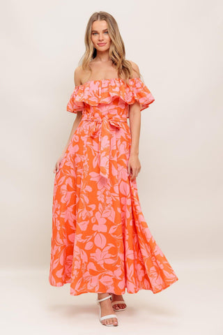 CITRUS GARDEN WOVEN MIDI DRESS - Glamourous Grace