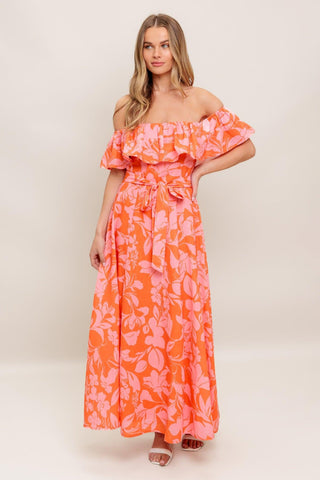 CITRUS GARDEN WOVEN MIDI DRESS - Glamourous Grace