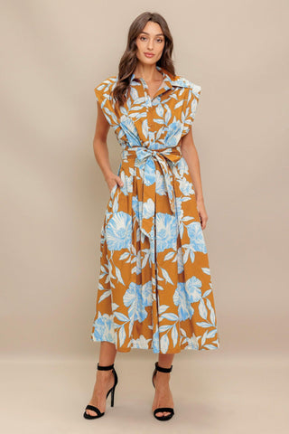ISLAND FLARE WOVEN MIDI DRESS - Glamourous Grace