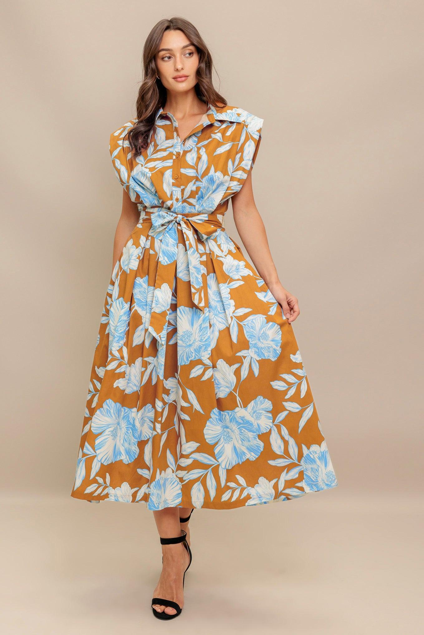ISLAND FLARE WOVEN MIDI DRESS - Glamourous Grace
