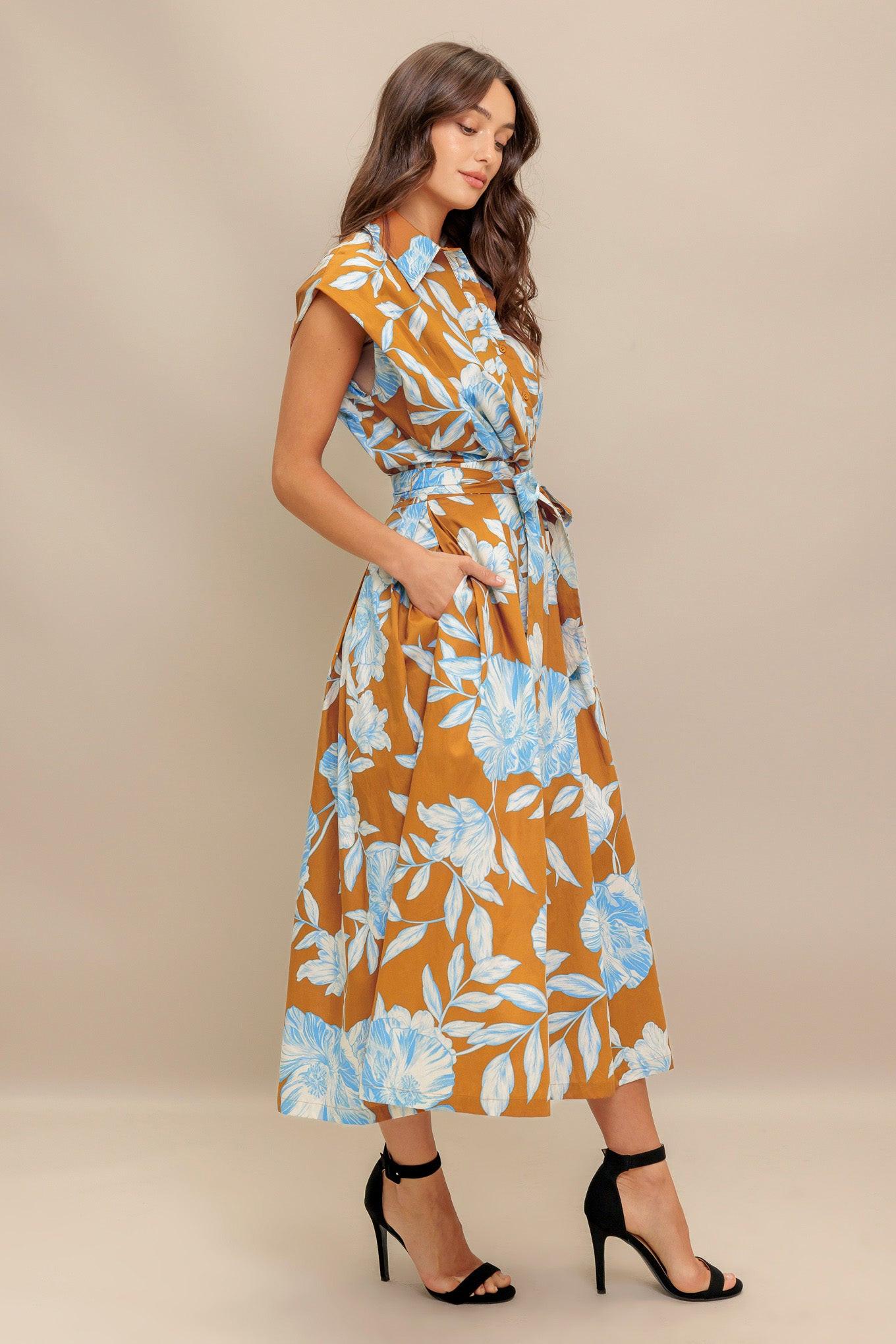 ISLAND FLARE WOVEN MIDI DRESS - Glamourous Grace
