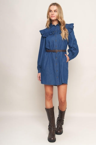 BLUEBIRD COWGIRL DENIM MINI DRESS - Glamourous Grace