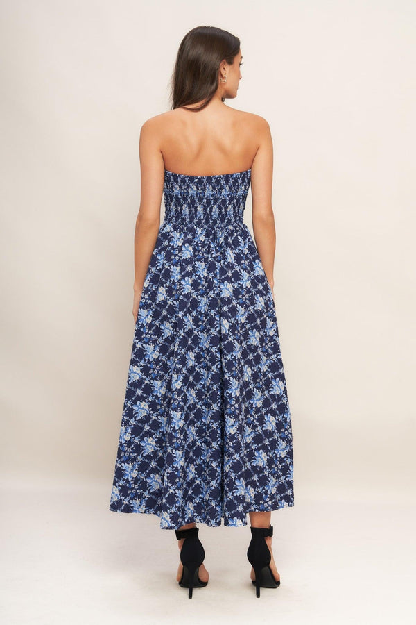 BLUE RENAISSANCE WOVEN MIDI DRESS - Glamourous Grace