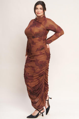 AMBER FLORA POWER MESH MIDI DRESS - Glamourous Grace