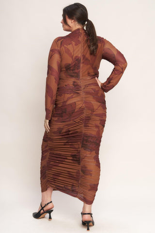 AMBER FLORA POWER MESH MIDI DRESS - Glamourous Grace