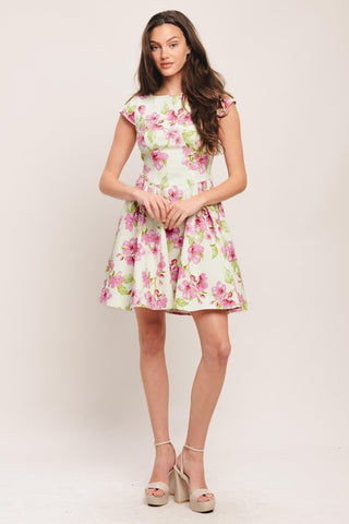 BLOSSOM BABE WOVEN MINI DRESS - Glamourous Grace