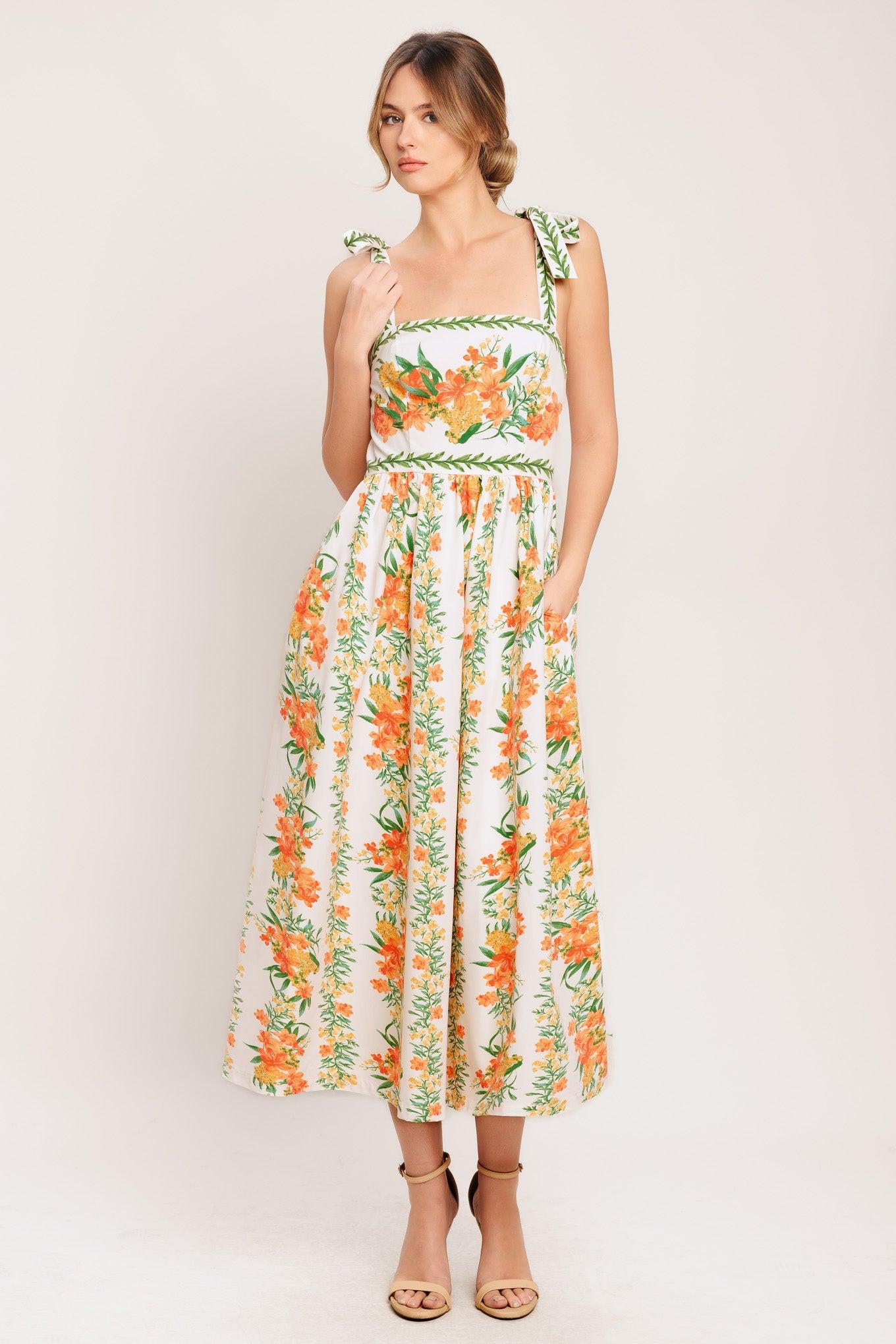 MARIGOLD BREEZE WOVEN MIDI DRESS - Glamourous Grace