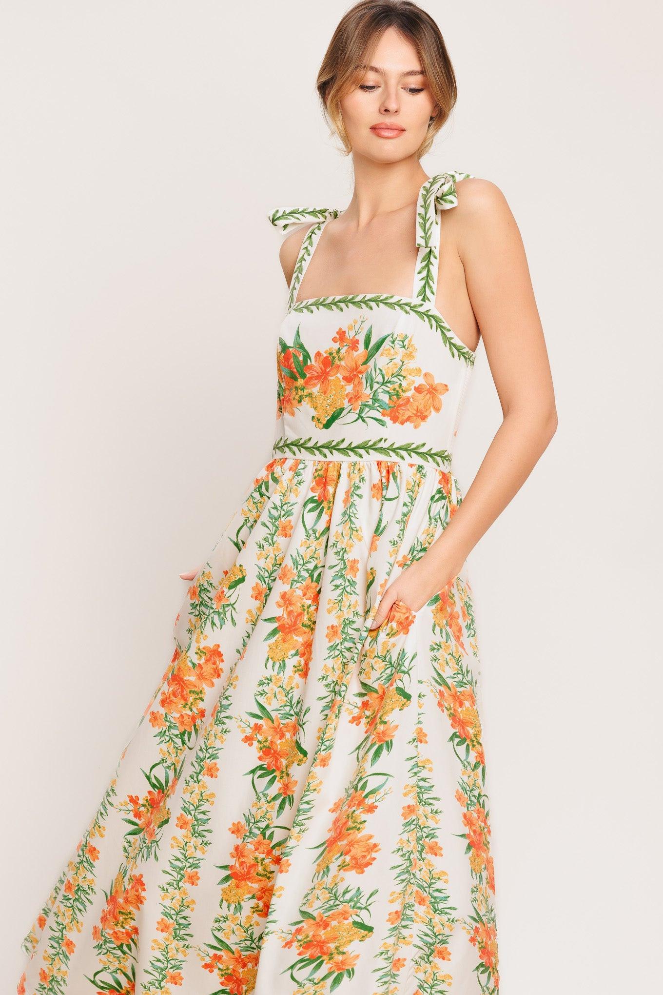 MARIGOLD BREEZE WOVEN MIDI DRESS - Glamourous Grace
