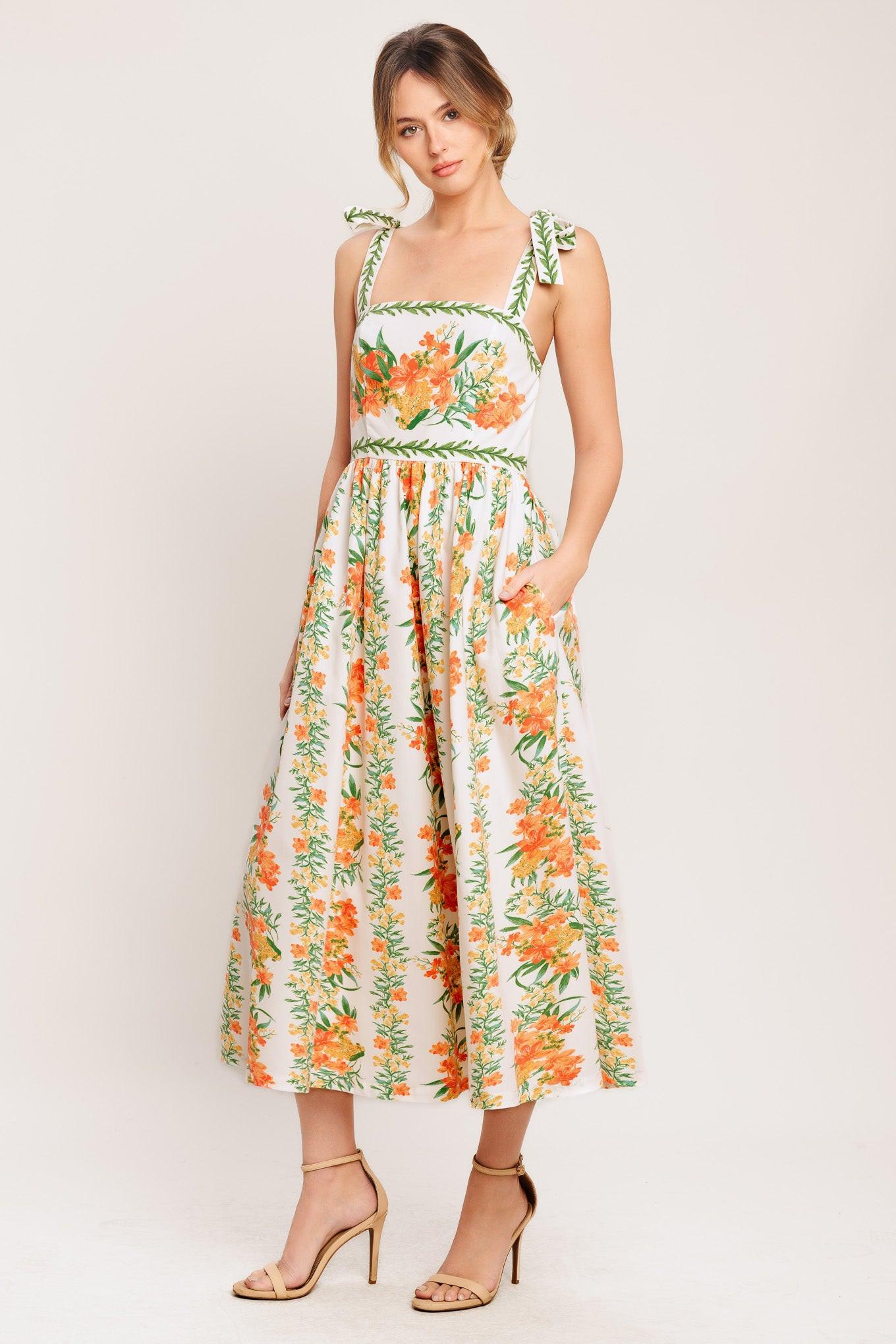 MARIGOLD BREEZE WOVEN MIDI DRESS - Glamourous Grace