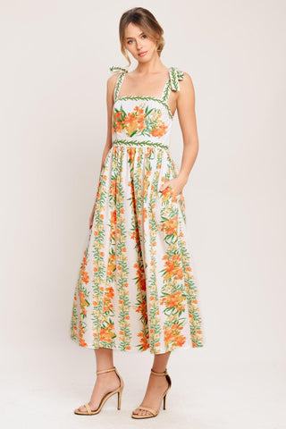 MARIGOLD BREEZE WOVEN MIDI DRESS - Glamourous Grace
