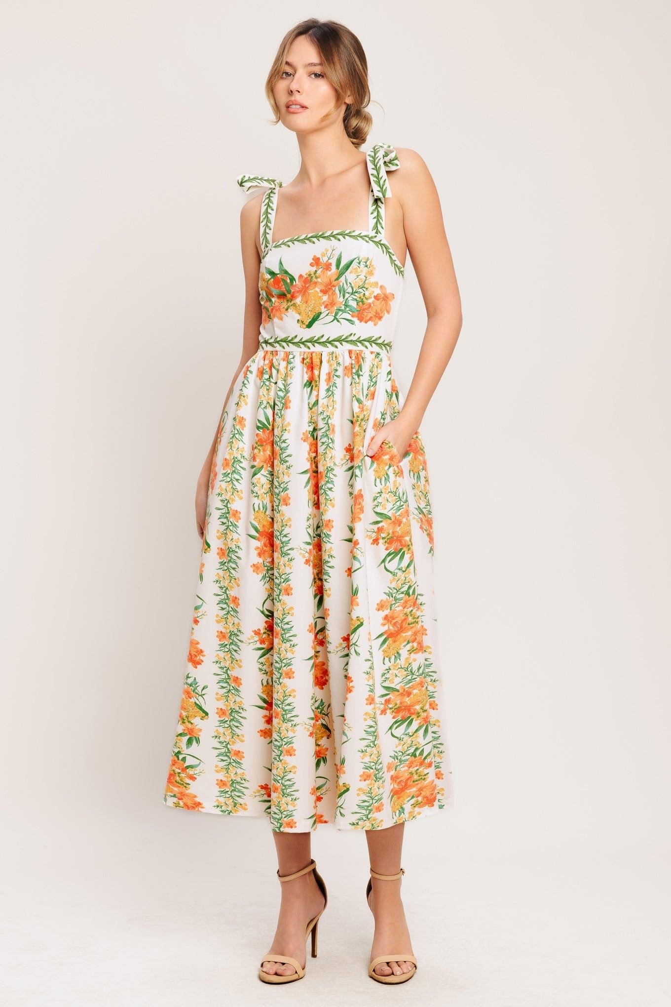 MARIGOLD BREEZE WOVEN MIDI DRESS - Glamourous Grace
