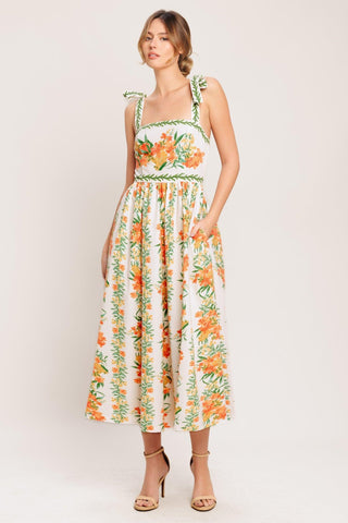 MARIGOLD BREEZE WOVEN MIDI DRESS - Glamourous Grace