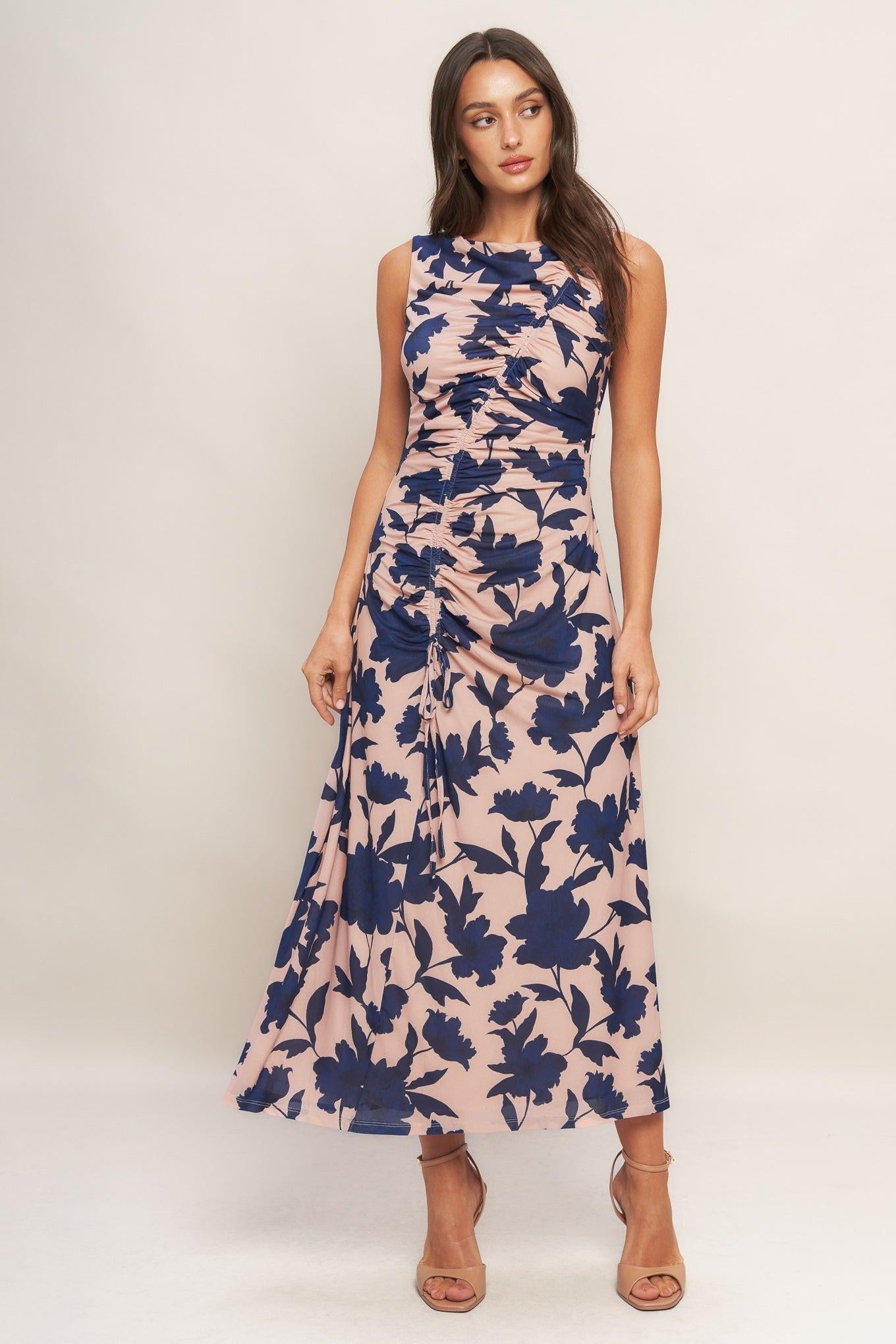 TWILIGHT FLORAL POWER MESH MIDI DRESS - Glamourous Grace