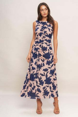 TWILIGHT FLORAL POWER MESH MIDI DRESS - Glamourous Grace