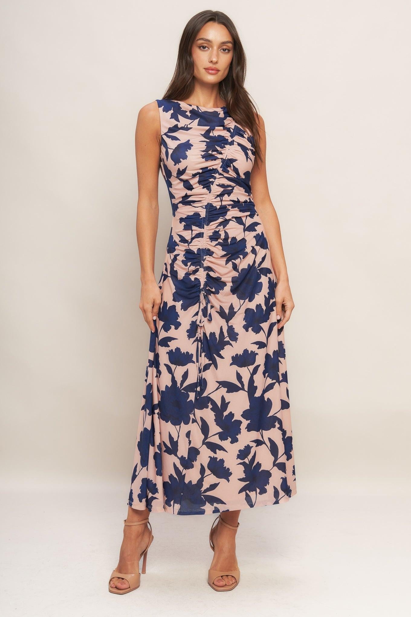 TWILIGHT FLORAL POWER MESH MIDI DRESS - Glamourous Grace
