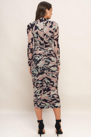 MUTED ROMANCE POWER MESH MIDI DRESS - Glamourous Grace