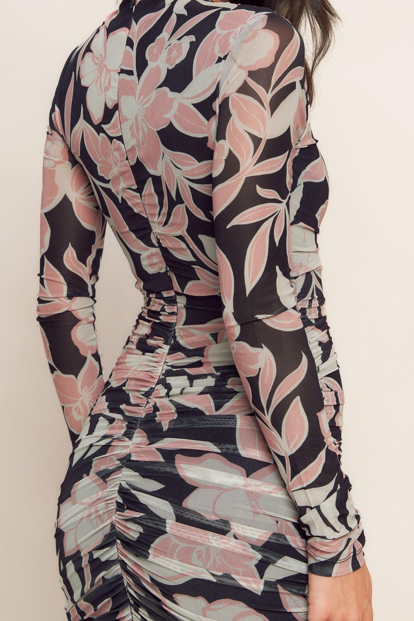 MUTED ROMANCE POWER MESH MIDI DRESS - Glamourous Grace