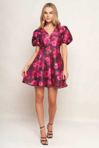 BLOOM RHAPSODY WOVEN MINI DRESS - Glamourous Grace