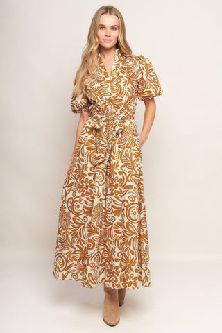 CINNAMON GARDEN WOVEN MIDI DRESS - Glamourous Grace