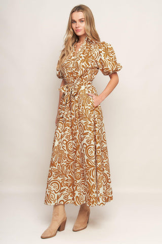 CINNAMON GARDEN WOVEN MIDI DRESS - Glamourous Grace