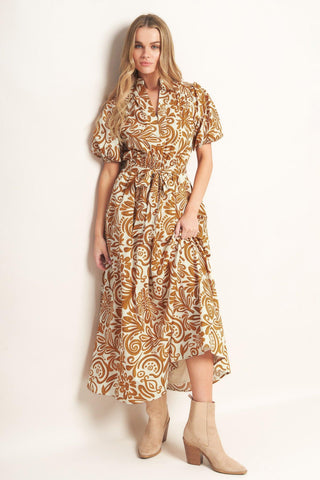 CINNAMON GARDEN WOVEN MIDI DRESS - Glamourous Grace