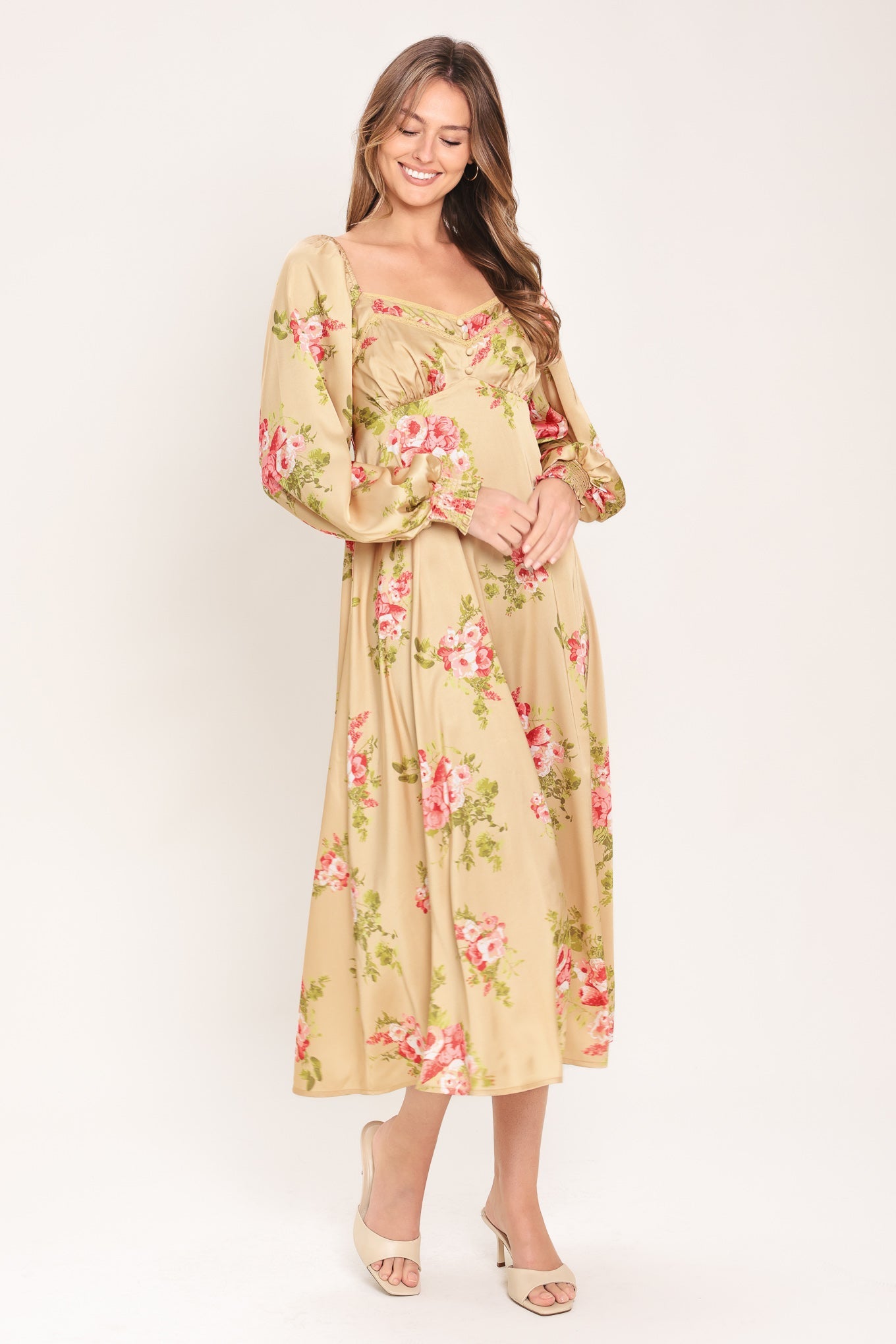 ENGLISH GARDEN WOVEN MIDI DRESS - Glamourous Grace