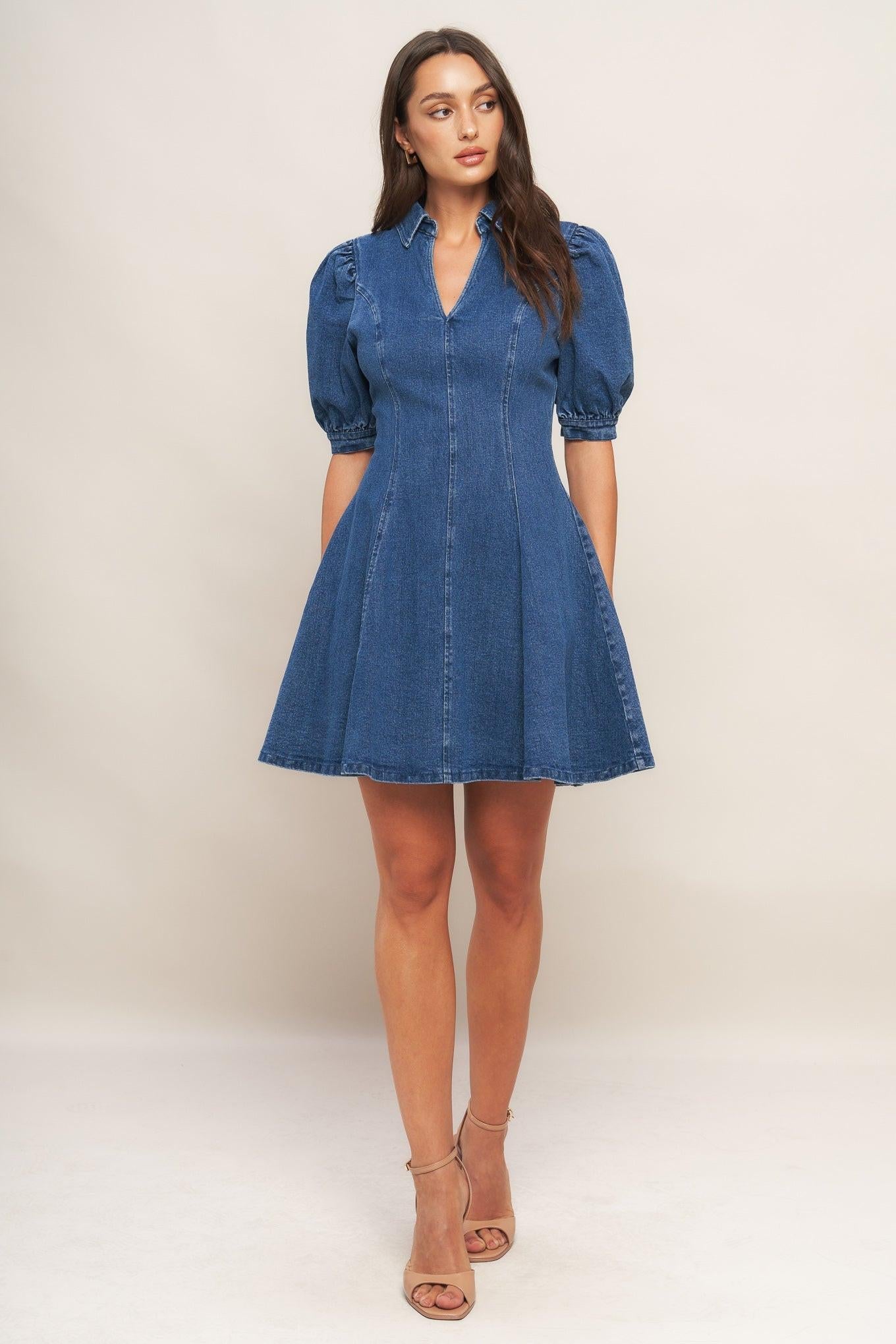 WESTWOOD CHARM DENIM MINI DRESS - Glamourous Grace