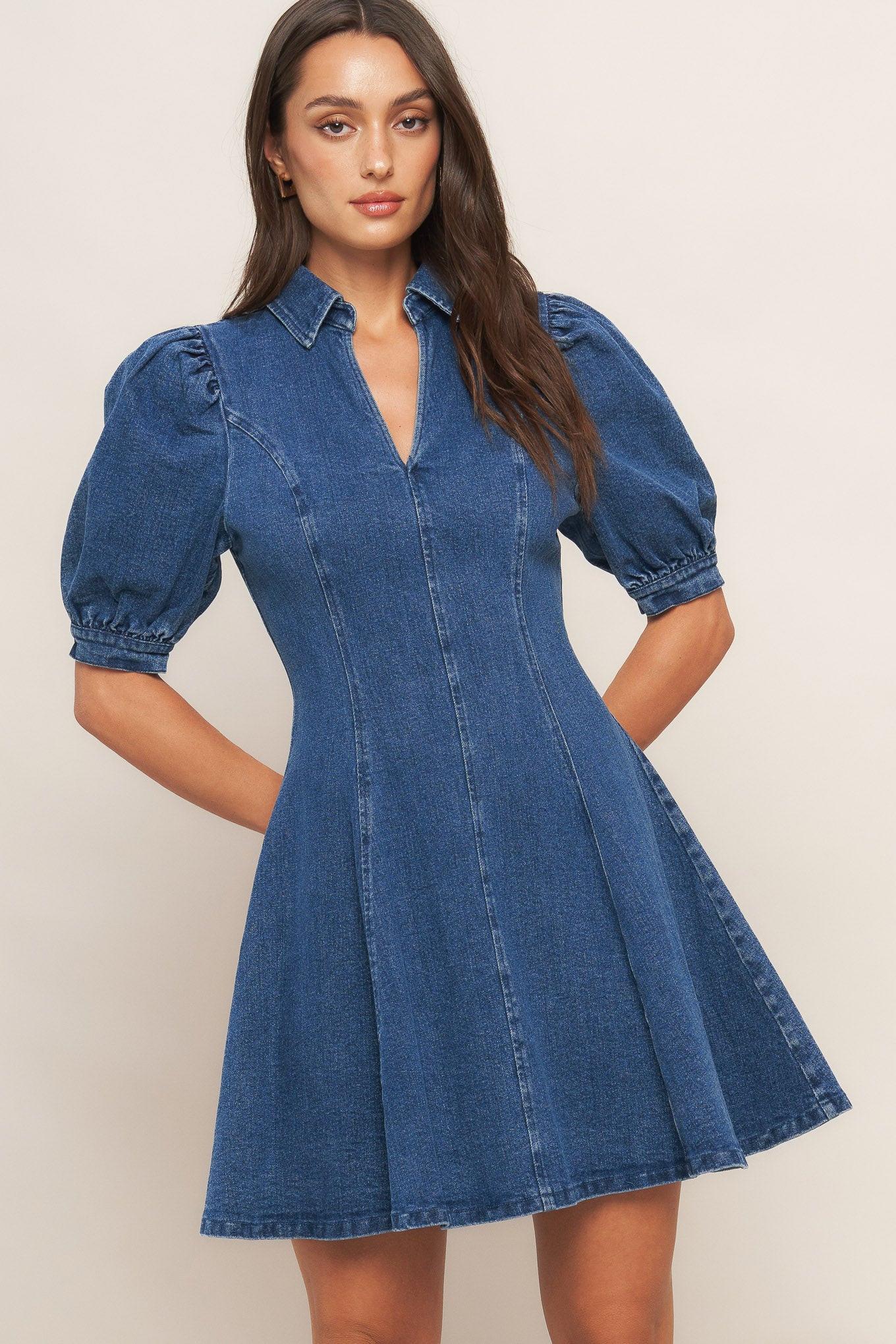WESTWOOD CHARM DENIM MINI DRESS - Glamourous Grace