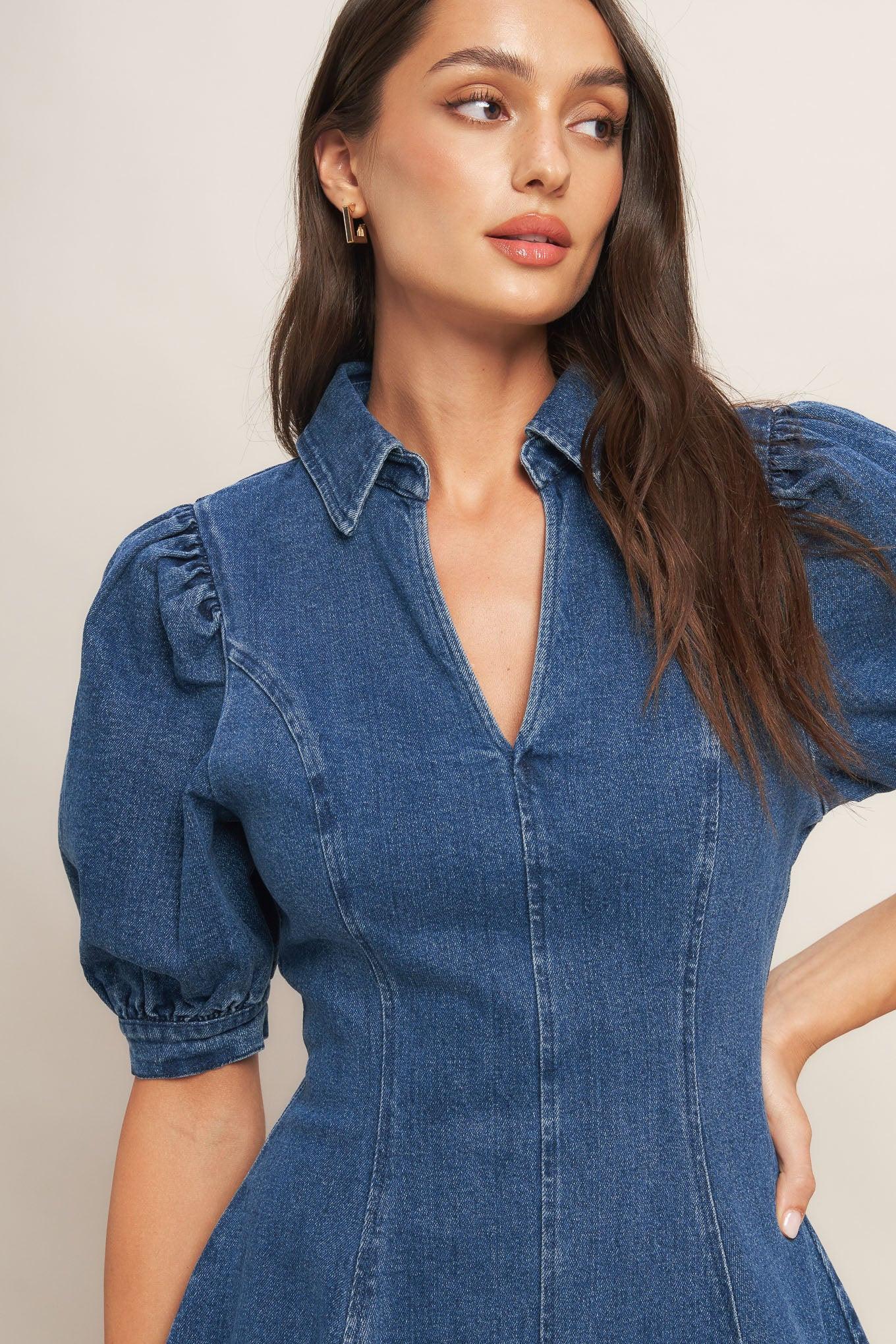 WESTWOOD CHARM DENIM MINI DRESS - Glamourous Grace