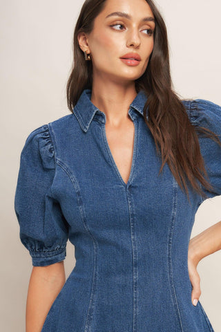 WESTWOOD CHARM DENIM MINI DRESS - Glamourous Grace
