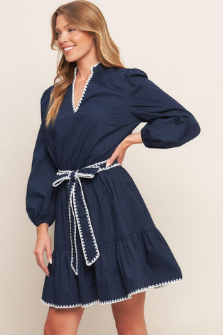 URBAN NOIR NAVY WOVEN MINI DRESS - Glamourous Grace